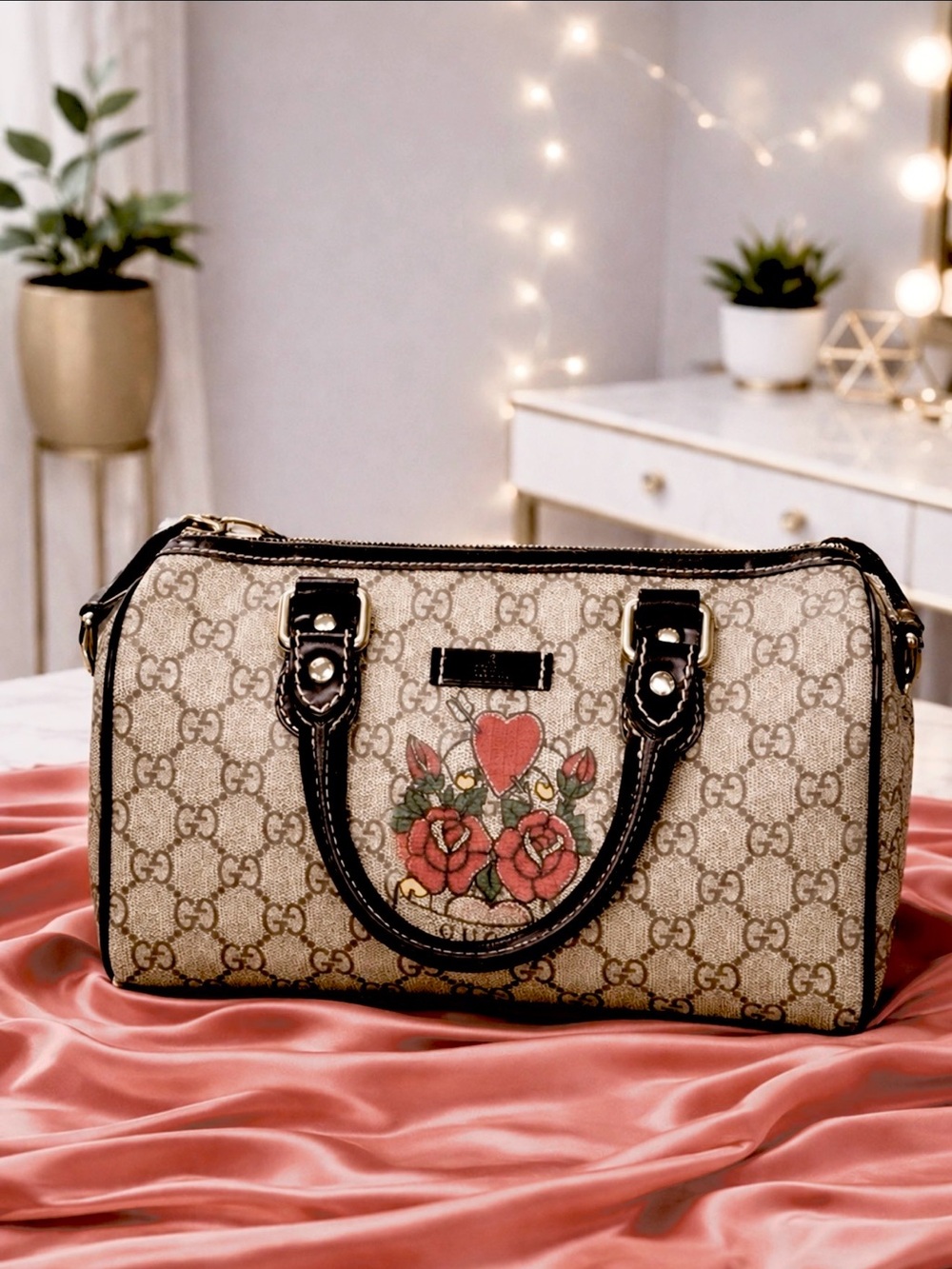 Gucci Boston 30 Tattoo Rose Heart Bag Limited Edition Boston Bag